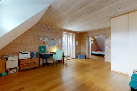 büro mit holzwand, wood wall, holzfußboden, wood finish floor, und holzdecke