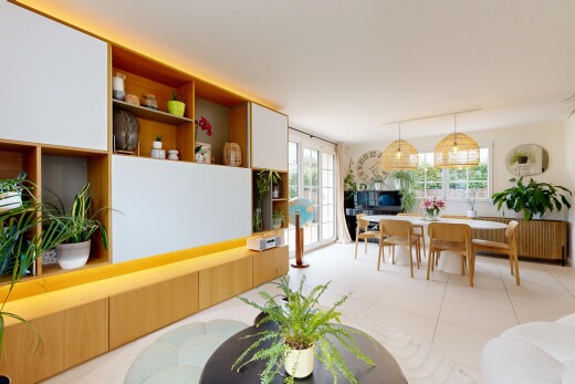 wohn- / esszimmer mit außenzugang, inside property, drywall, und gipskartonwand