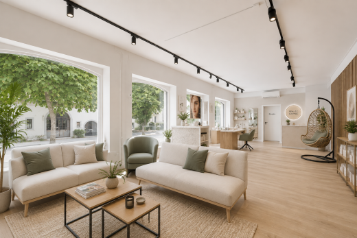 wohn- / esszimmer mit deckenbeleuchtung, holzfußboden, wood finish floor, natürliches licht, und gipskartonwand