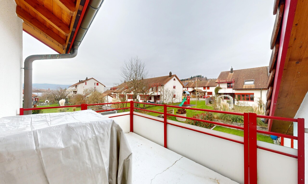 balcon avec overcast, vue résidentielle, residential view, from property, et balcon