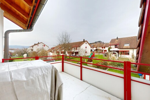 balkon mit overcast, wohngebietblick, residential view, from property, und balkon