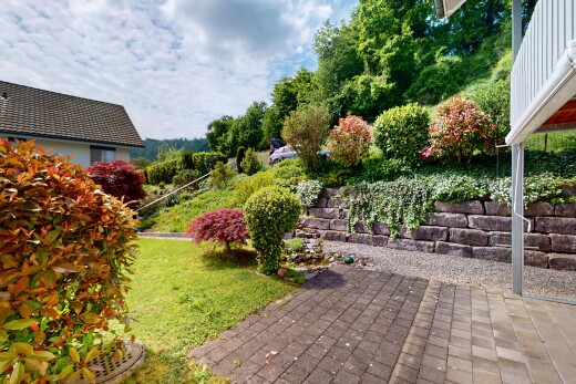 garten mit from property, terrasse, day time, und rasen