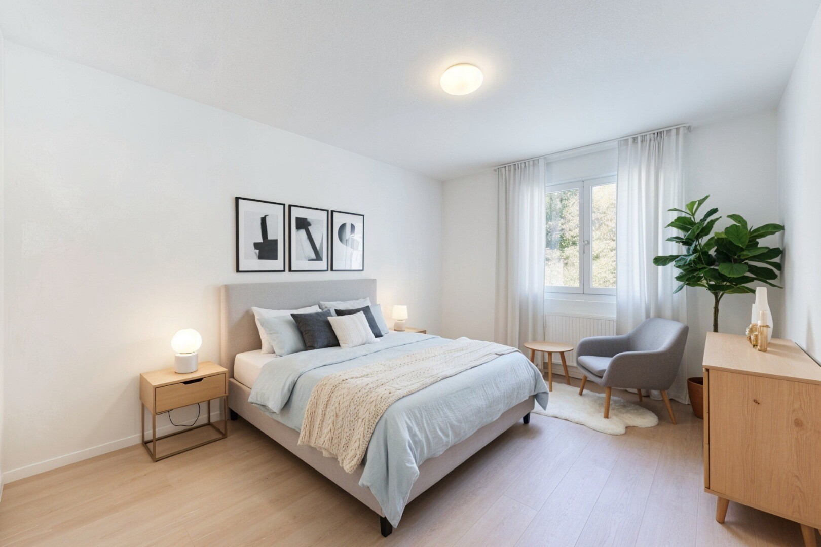 pièce vide avec cloison sèche, drywall, sol en finition bois, wood finish floor, et lumière naturelle