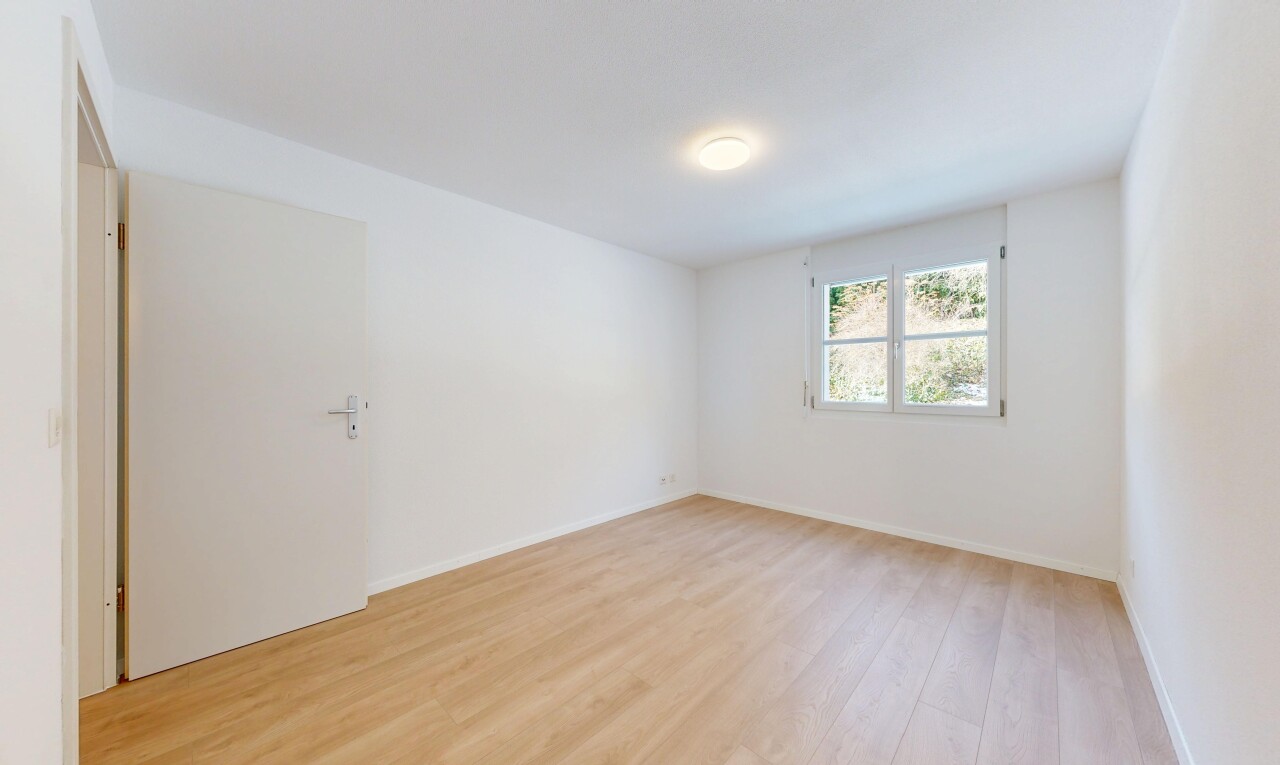 pièce vide avec sol en finition bois, wood finish floor, cloison sèche, drywall, et lumière naturelle