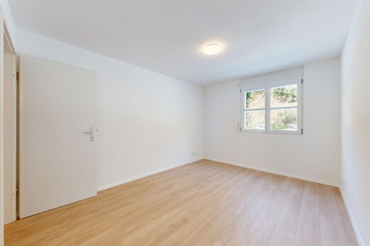 pièce vide avec sol en finition bois, wood finish floor, cloison sèche, drywall, et lumière naturelle
