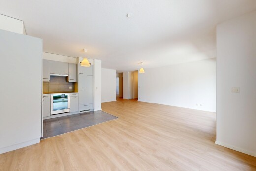 pièce vide avec inside property, sol en finition bois, wood finish floor, cloison sèche, et drywall