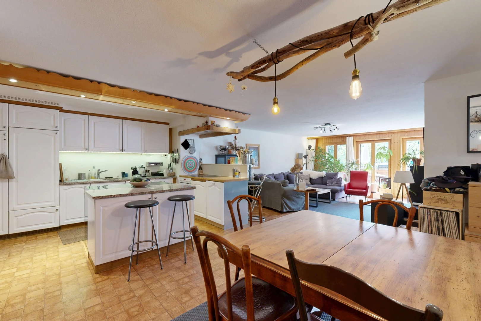 dining room featuring rail lighting