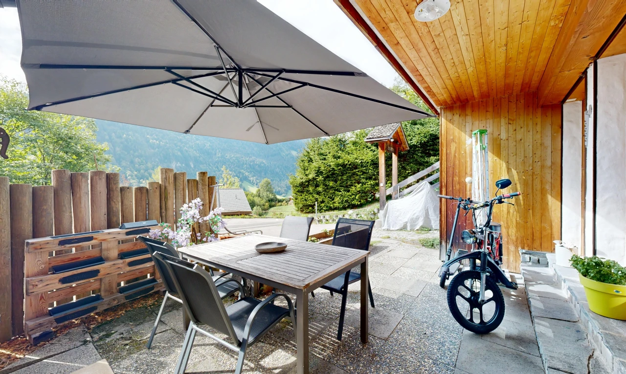 patio / terrace with a patio area and outdoor dining space