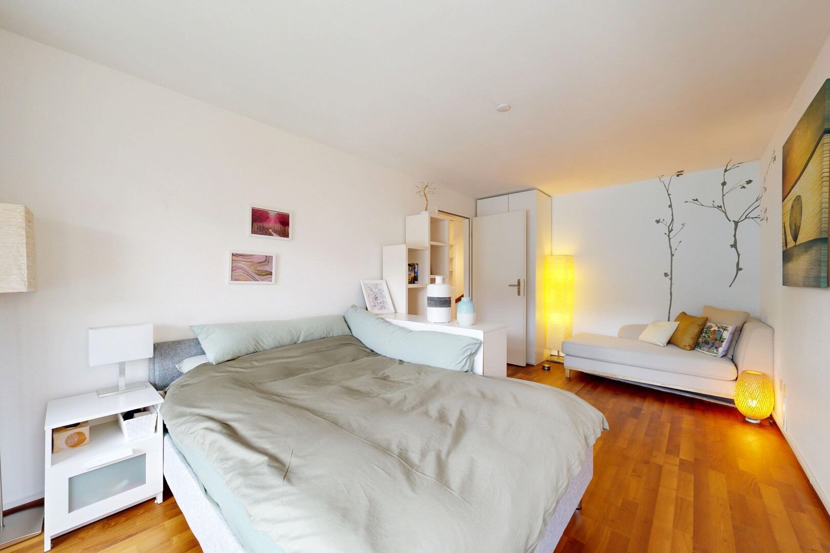 room / bedroom featuring light wood-type flooring