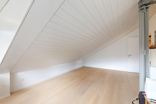 leerer raum mit zusätzliches zimmer, low ceiling, niedrige decke, vaulted ceiling, und dachschräge