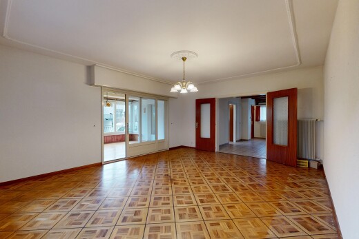 pièce vide avec lustre remarquable, inside property, radiateur, cloison sèche, et drywall