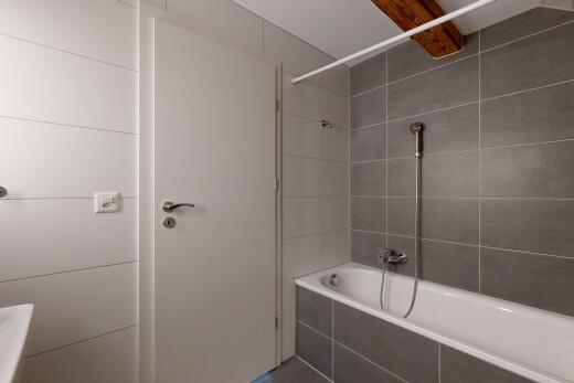 salle de bains avec salle de bain complète et douche-bain combinés