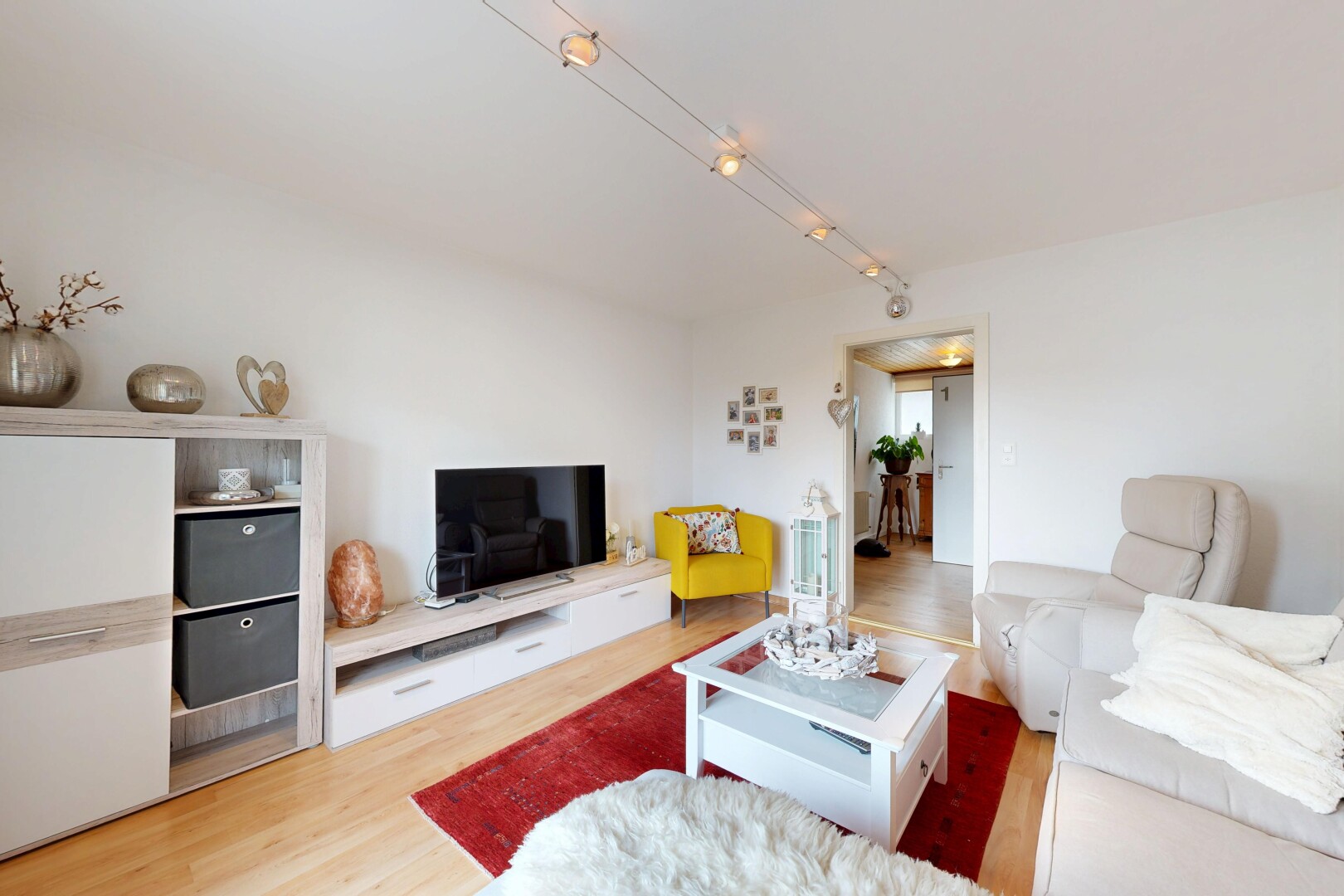 living area with light wood finished floors