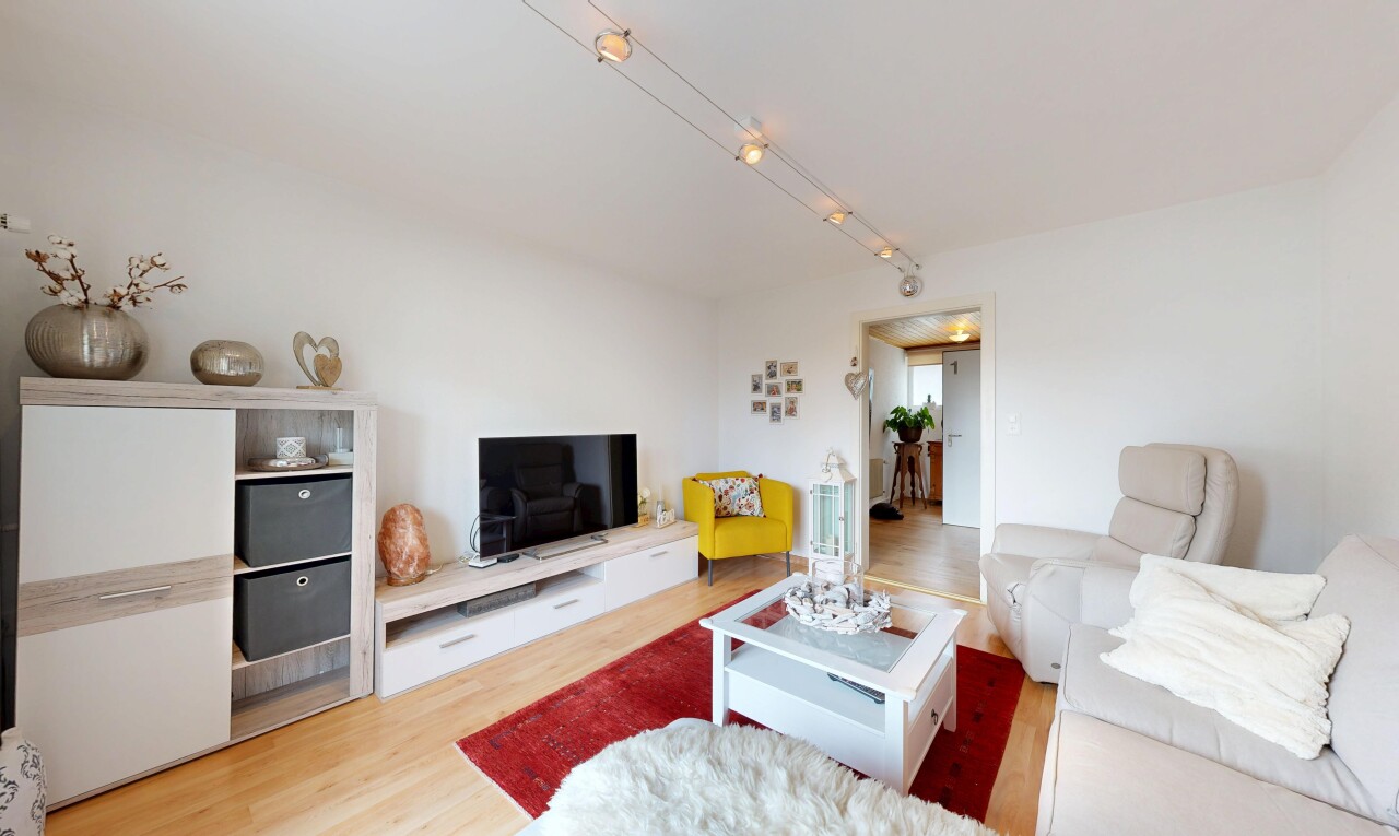 living area with light wood finished floors