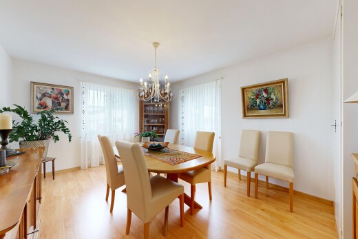 dining room featuring light wood-type flooring, plenty of natural light, and hanging lights