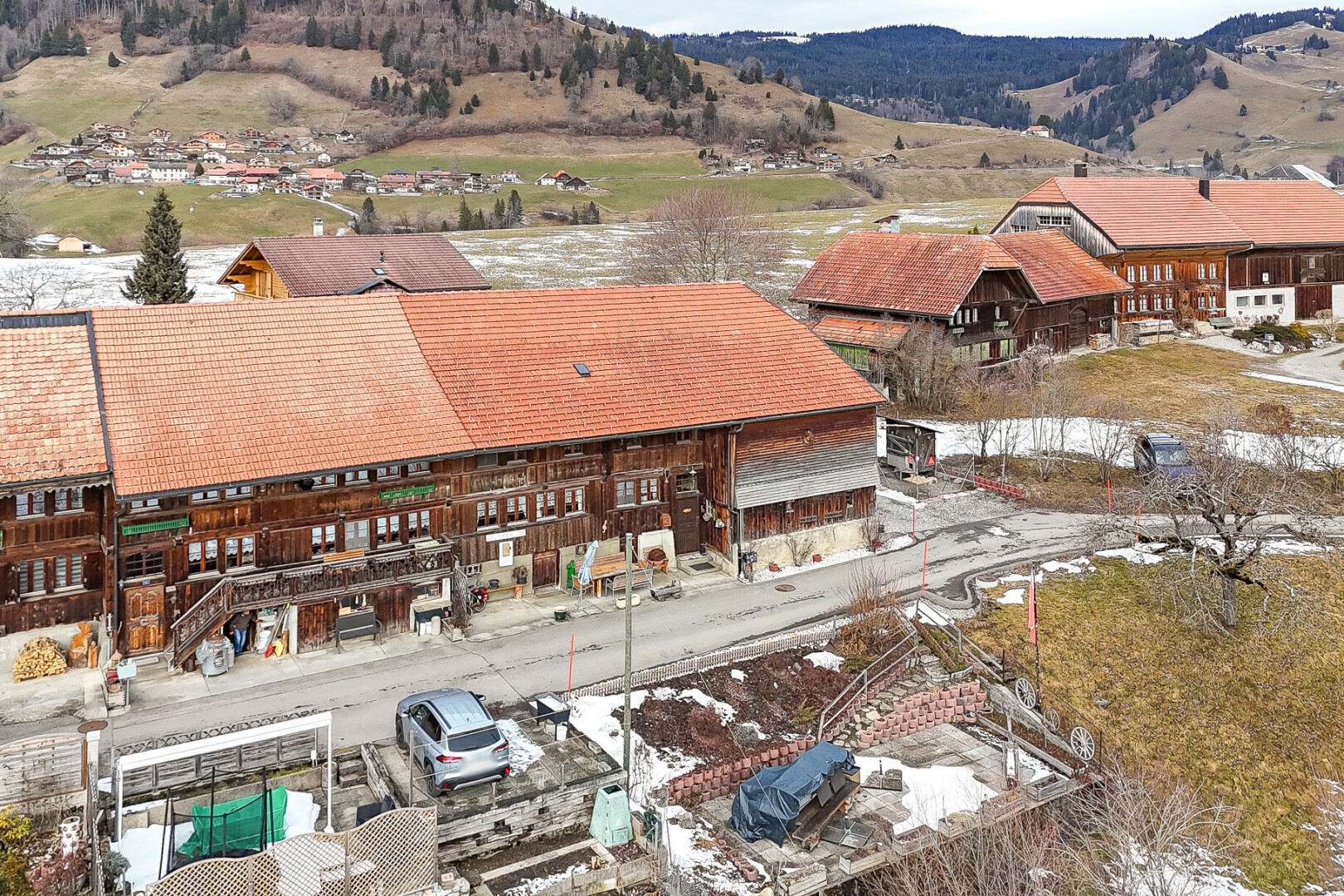vue sur la montagne avec vue sur la montagne, mountain view, drone view, et snow