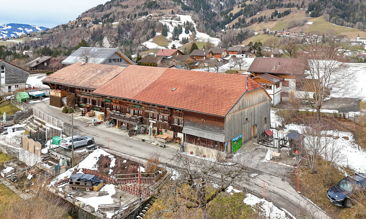 façade avec drone view, snow, vue sur la montagne, mountain view, et bardage vertical