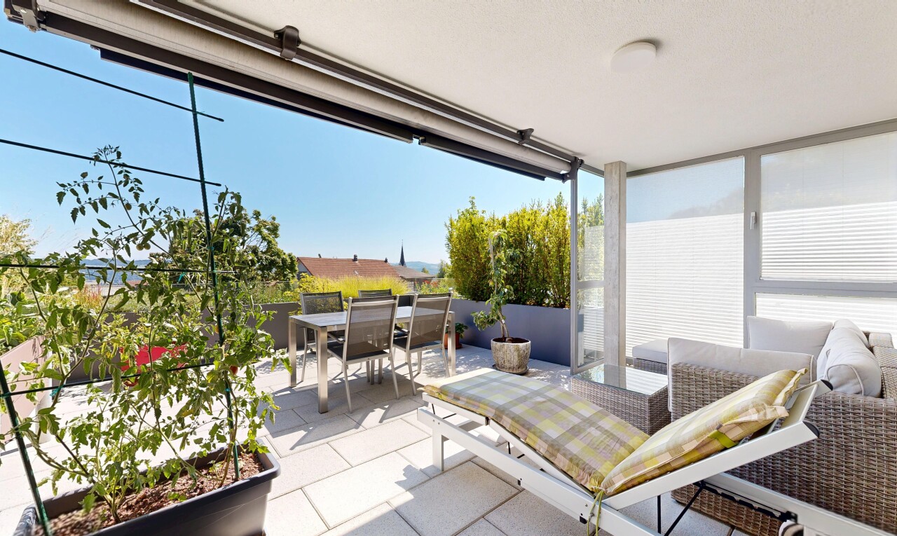 terrasse mit day time, from property, und essbereich im freien
