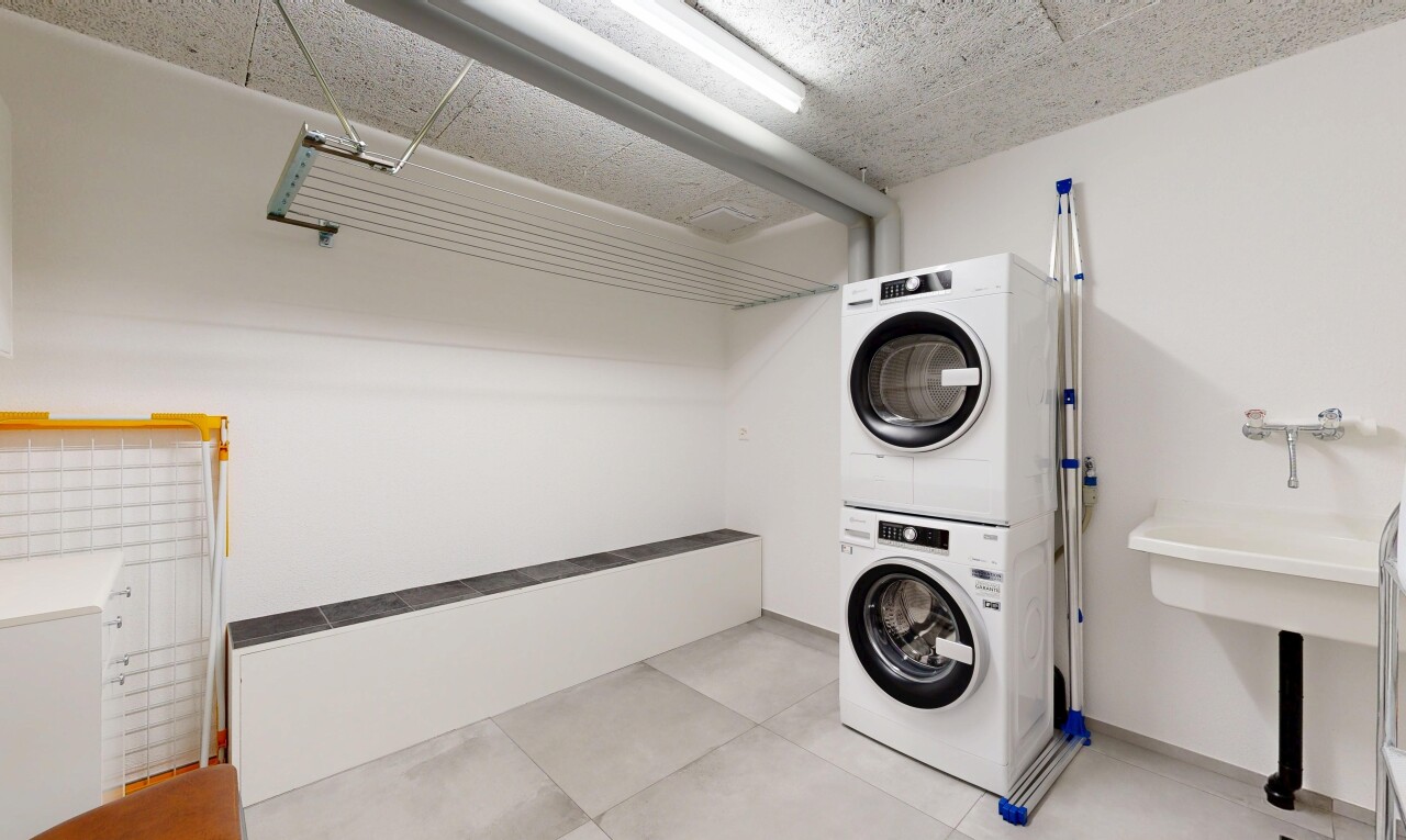 wäschekammer mit gipskartonwand, drywall, wäscherei, inside property, und waschturm