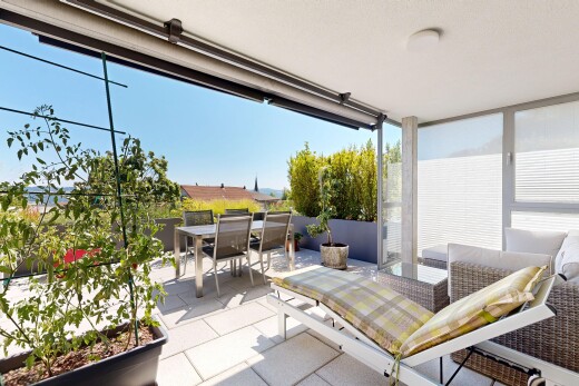 terrasse mit day time, from property, und essbereich im freien