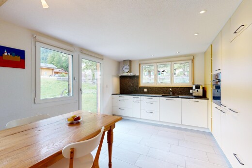 küche mit light floor, arbeitsplatten, dark countertops, gipskartonwand, und drywall