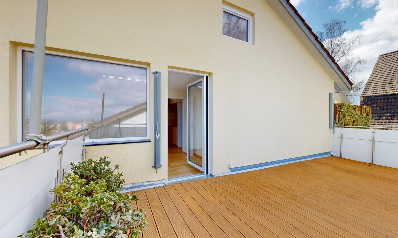 terrasse mit day time, deck, und from property