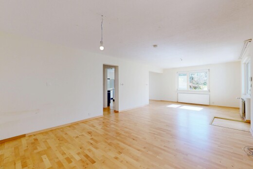 pièce vide avec sol en finition bois, wood finish floor, cloison sèche, drywall, et lumière naturelle