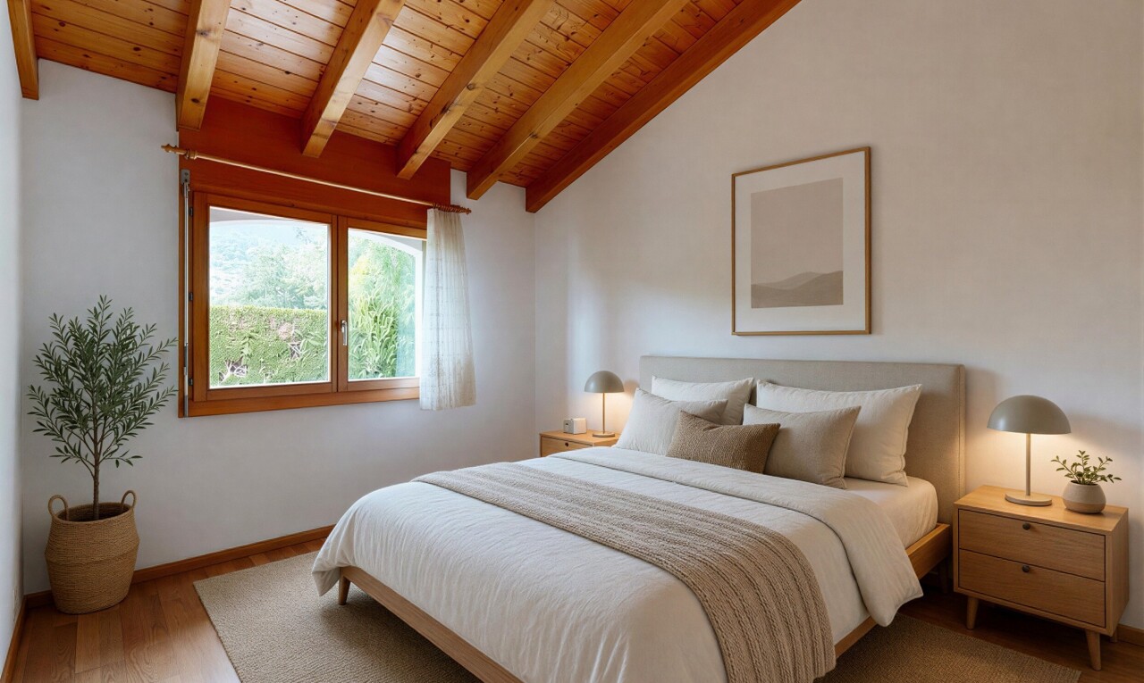 pièce vide avec inside property, wood ceiling, plafond en bois, drywall, et cloison sèche