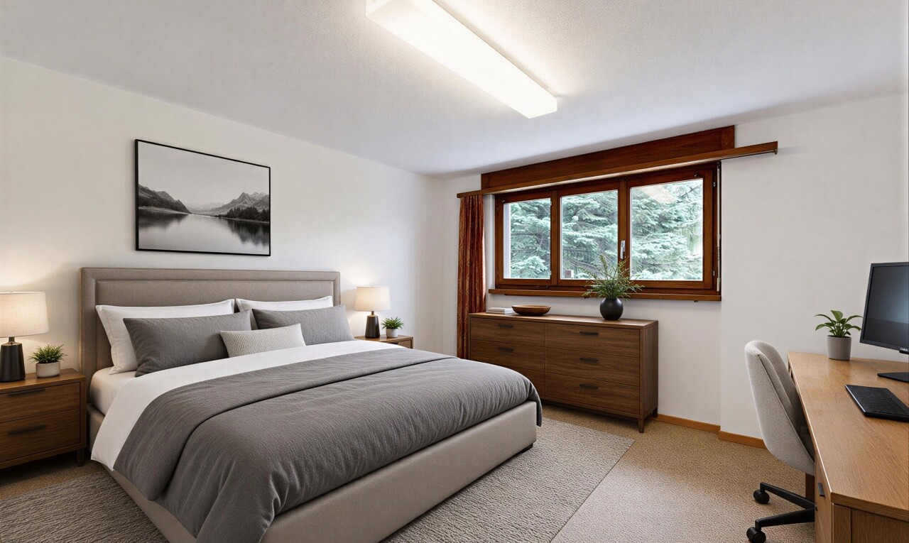 office with light colored carpet