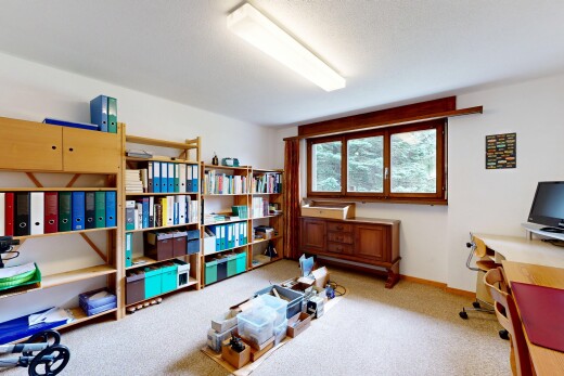 office with light colored carpet