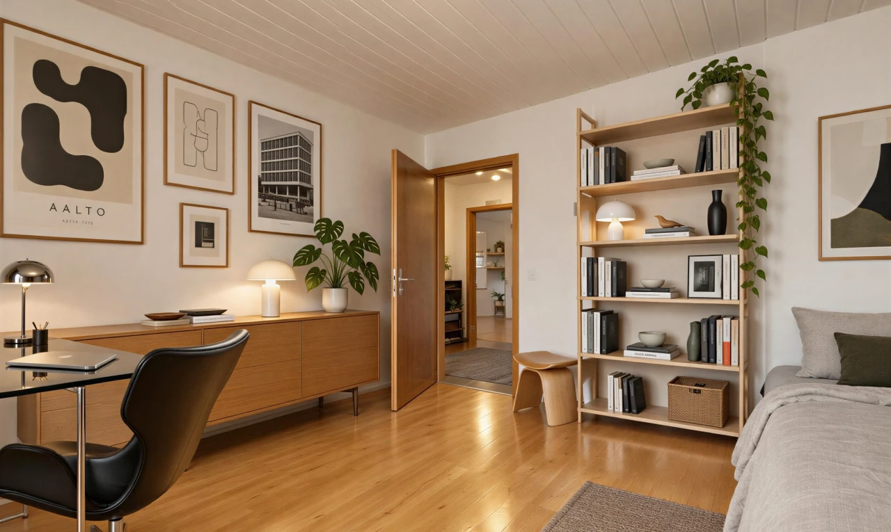 chambre avec wood finish floor, sol en finition bois, wood ceiling, plafond en bois, et inside property