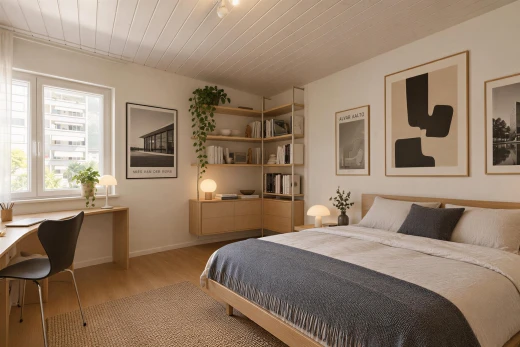 chambre avec inside property, wood finish floor, et sol en finition bois