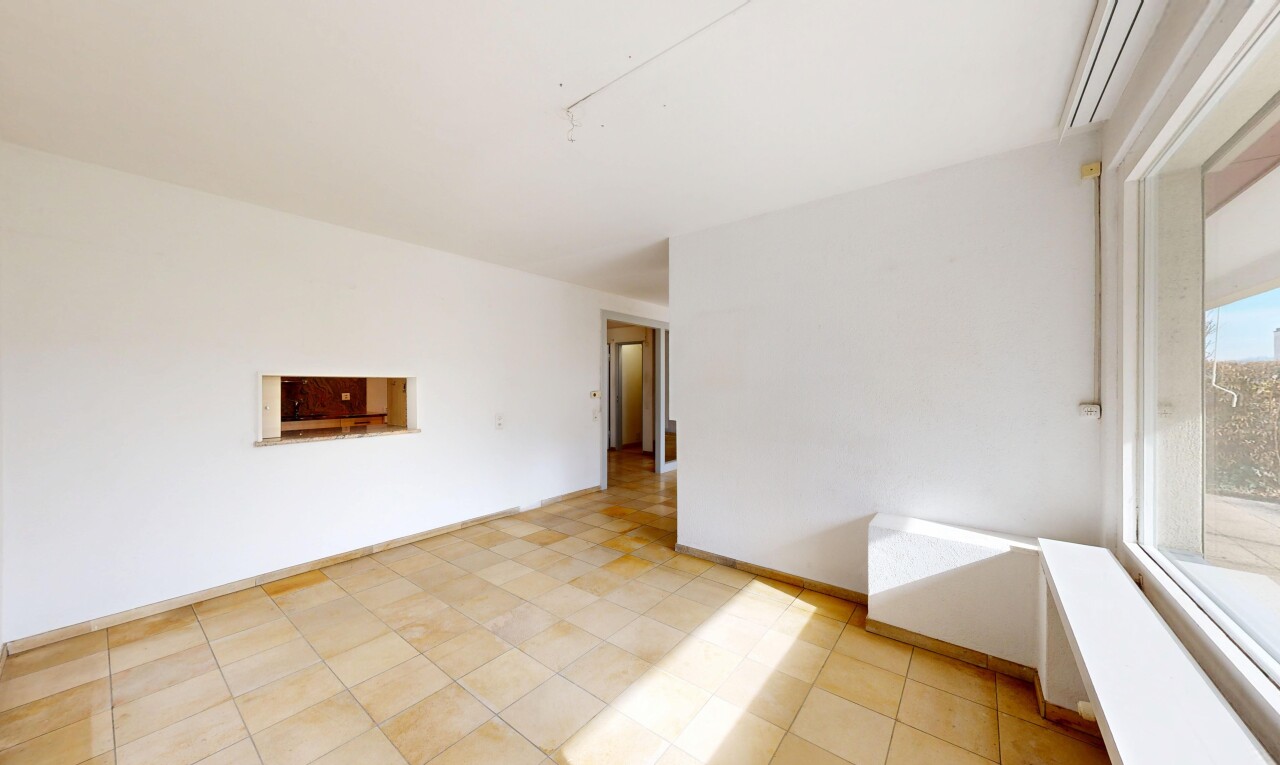 leerer raum mit gipskartonwand, natürliches licht, und deckenbeleuchtung