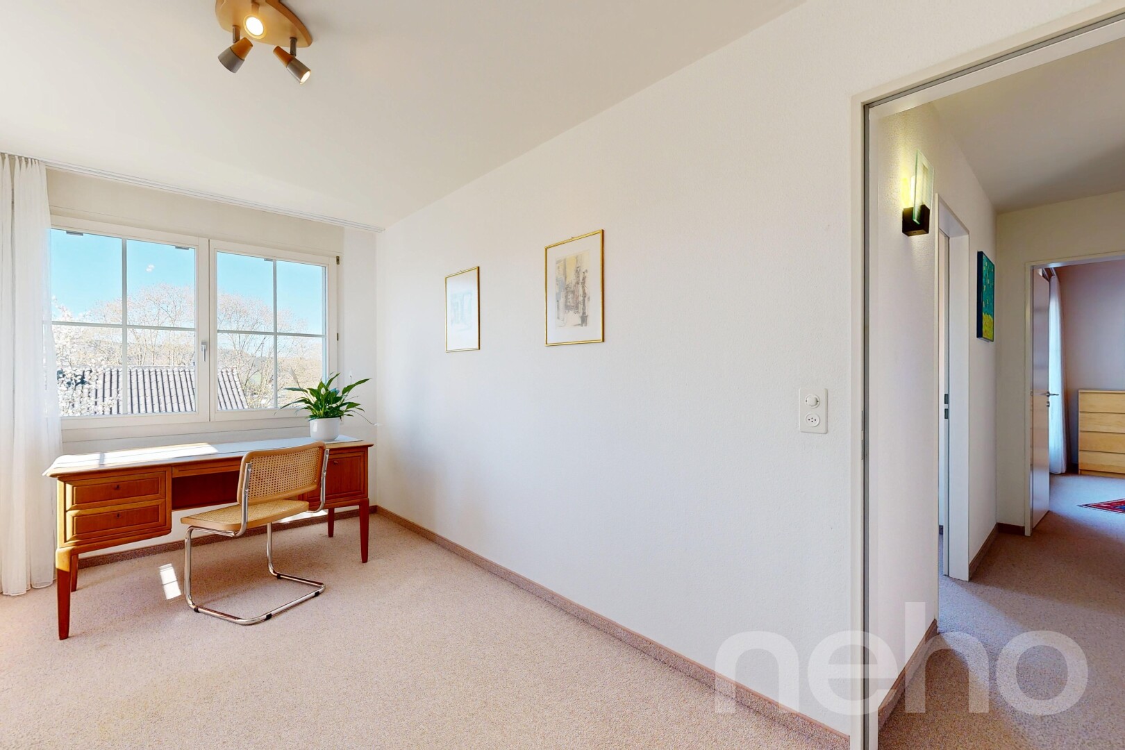 office featuring light colored carpet