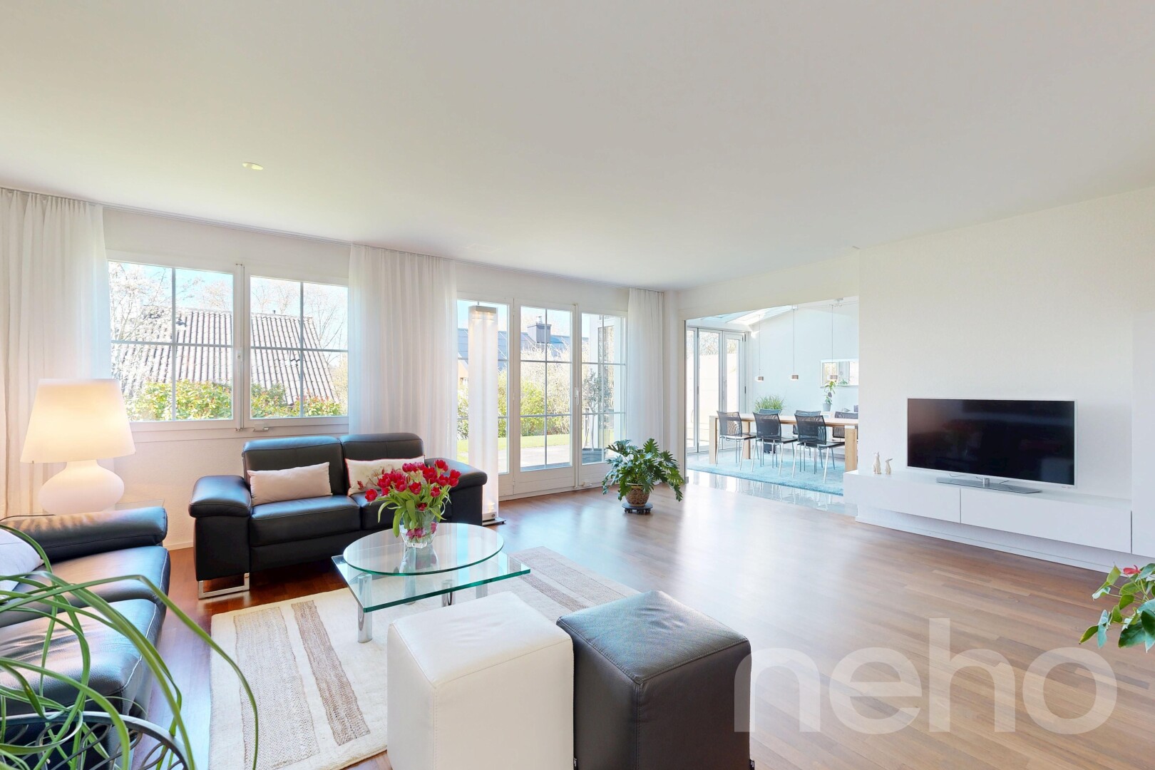 living room with light wood finished floors