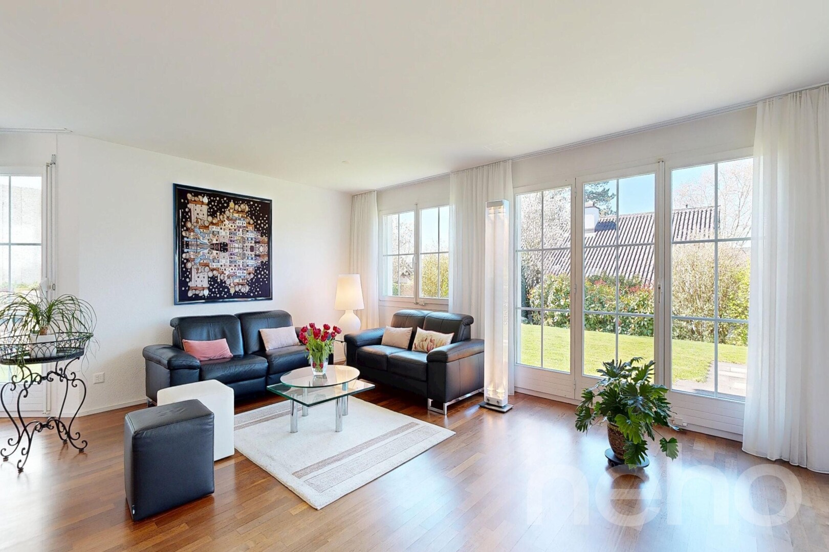 living area featuring wood finished floors
