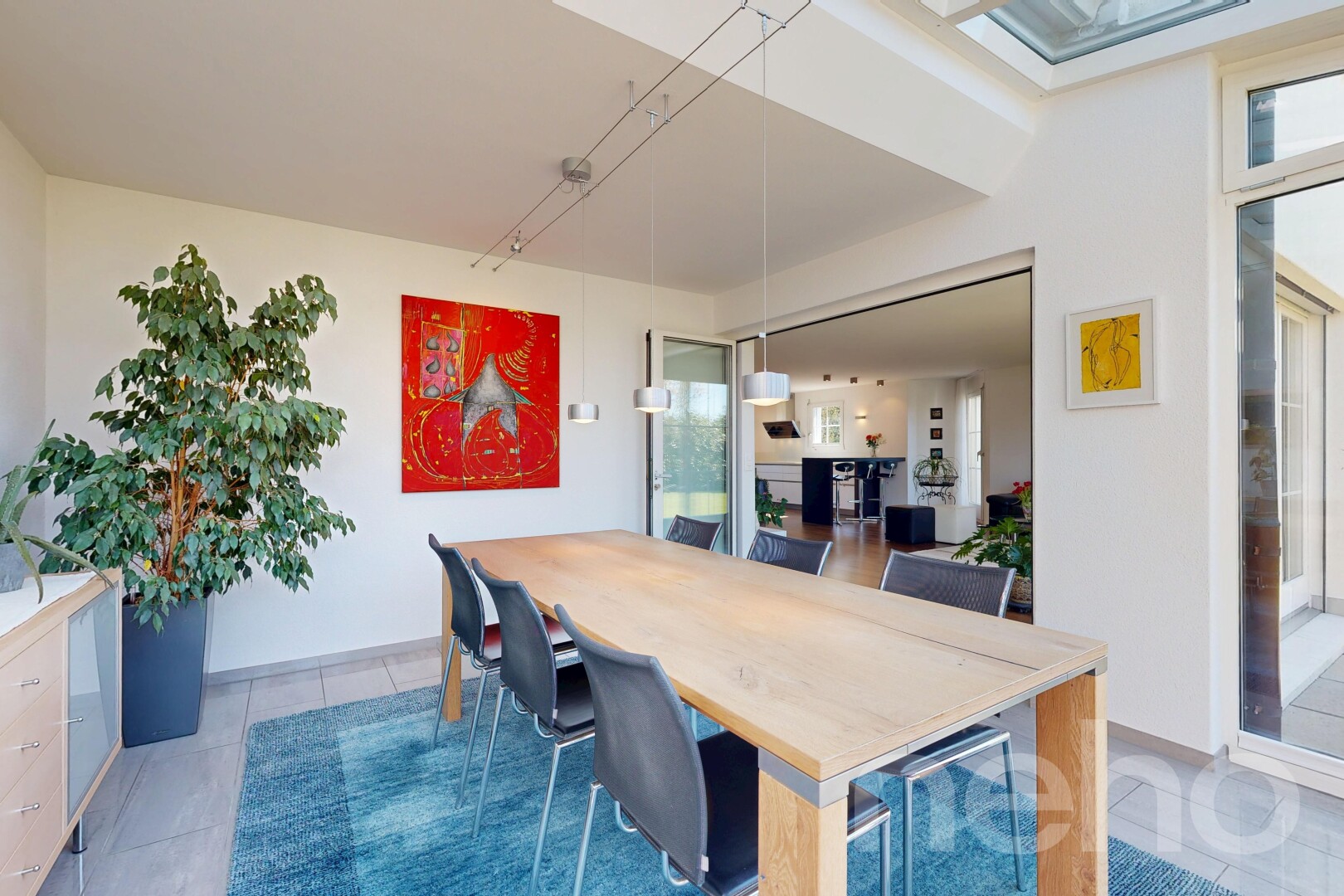 dining space featuring tile patterned floors