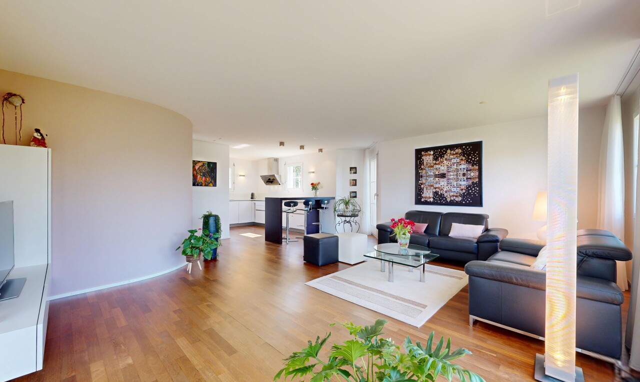 living area featuring light wood-style floors