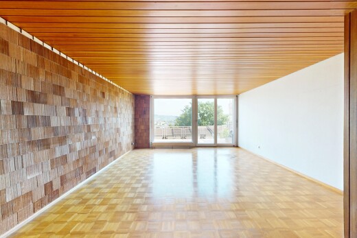 leerer raum mit natural light, natürliches licht, baseboards wall, sockelleisten, und parquet floor