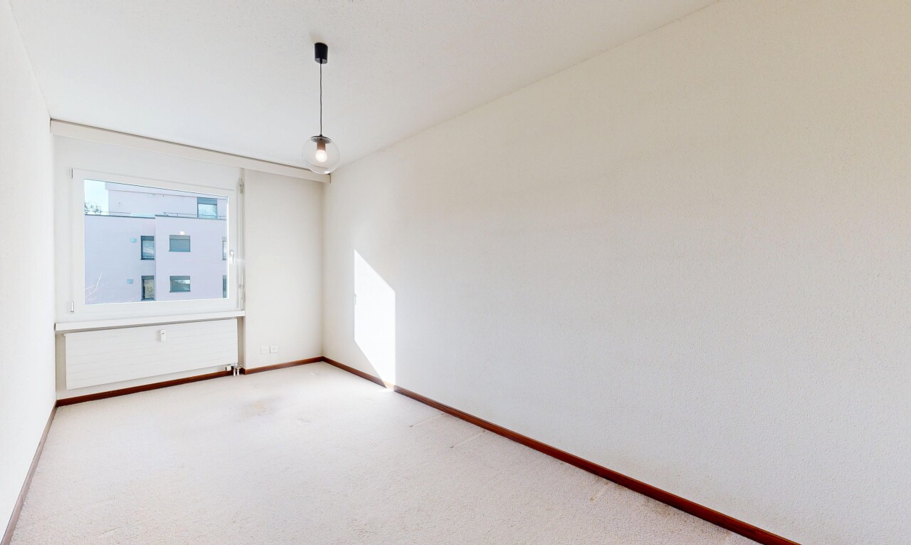 pièce vide avec lumière naturelle, natural light, cloison sèche, drywall, et moquette