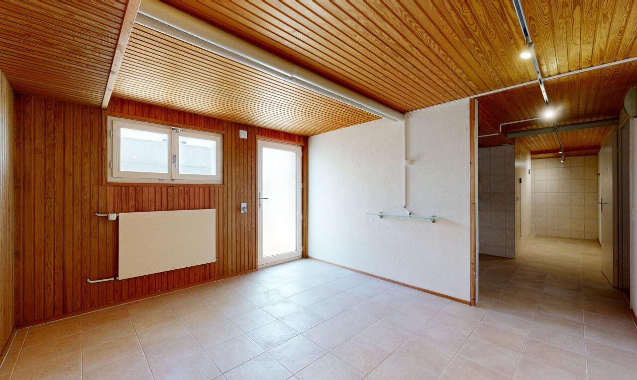 leerer raum mit holzdecke, wood ceiling, natürliches licht, natural light, und inside property