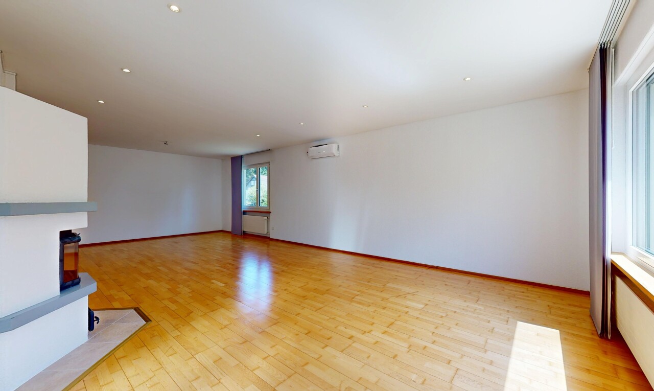 leerer raum mit holzfußboden, wood finish floor, inside property, light floor, und natürliches licht
