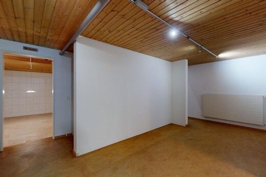 leerer raum mit holzdecke, wood ceiling, inside property, gipskartonwand, und drywall
