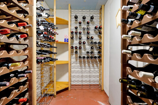 wine cellar with concrete floors