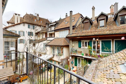 balkon mit from property, balkon, und overcast