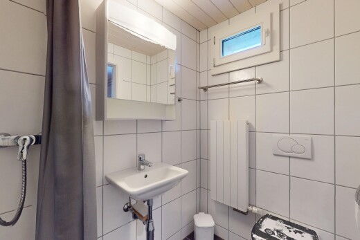 salle de bains avec mur en carrelage, tile wall, radiateur, inside property, et lumière naturelle