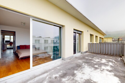 terrasse mit zaun und overcast