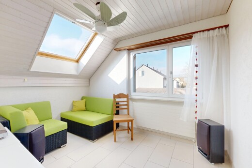 salon avec day time, pièce supplémentaire, lumière naturelle, natural light, et plafond bas