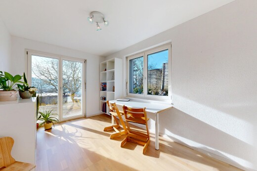 dining room featuring a desk and light wood-style floors