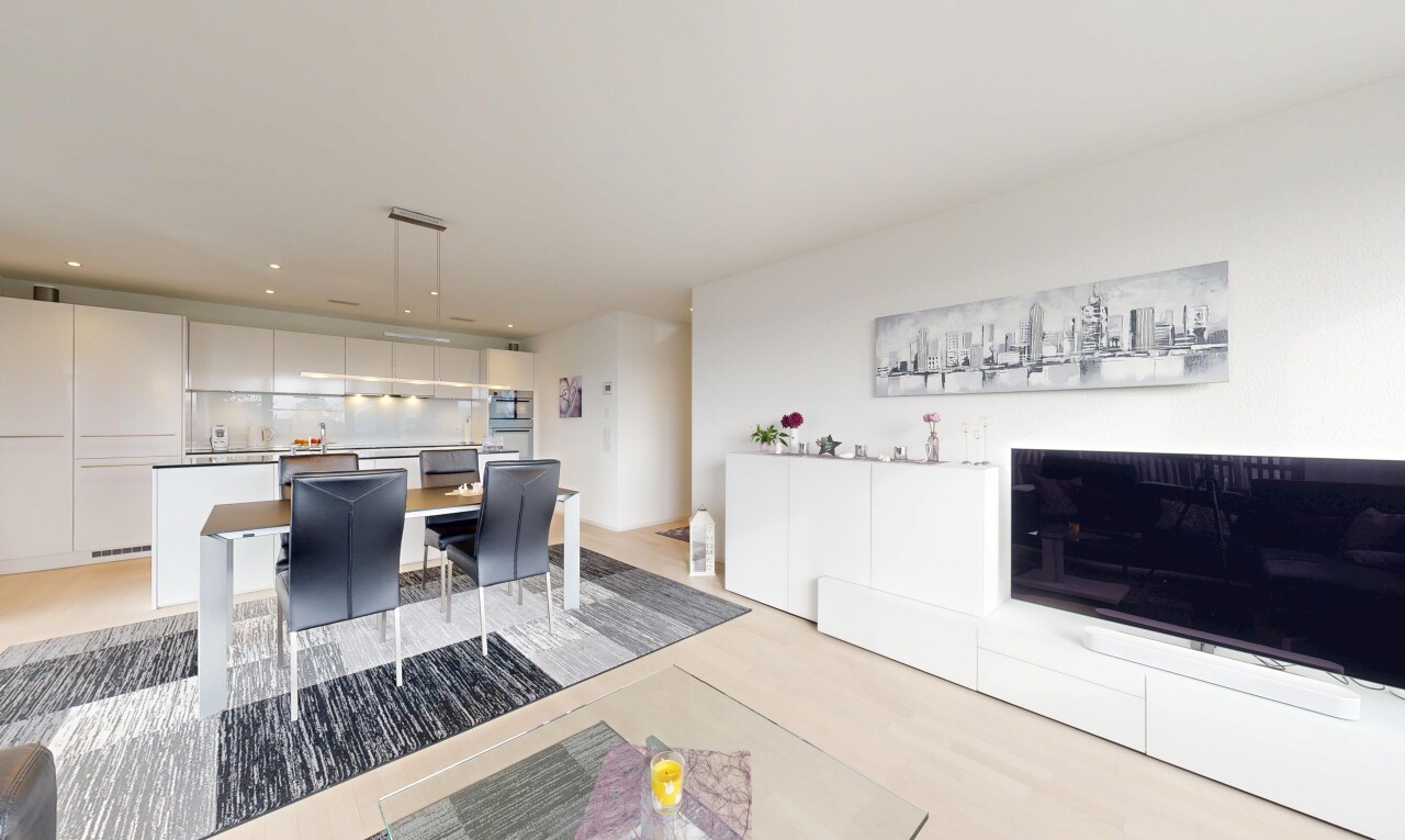 living / dining room featuring recessed lighting and light wood-type flooring